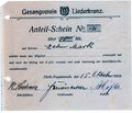 Anteil-Schein Liederkranz 1919