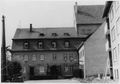 Burgfarrnbacher Mühle (Ostseite), rechts Wohnungsneubau an der Stelle der alten Scheunen - August/September 1972