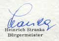 Unterschrift: Bürgermeister Heinrich Stranka, 1975