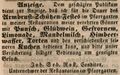 Zeitungsanzeige des Conditors <a class="mw-selflink selflink">Johann Sebastian Rost</a> zum Armbrust-Schützenfest, August 1847
