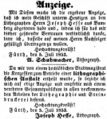 Zeitungsanzeige des Litographen <!--LINK'" 0:32-->, Juli 1853