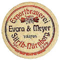 Bierdeckel der <a class="mw-selflink selflink">Brauerei Evora & Meyer</a>.