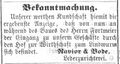 Bekanntmachung Ravior wg. Umbau Geschäftszugang durch Hof "Lindwurm", Fürther Tagblatt 10. April 1870