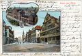 Ansichtskarte vom heutigen Grünen Markt, im Bild die Gaststätte Zum Goldenen Schwan, gel. 1903