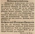 Zeitungsanzeige über die neue Adresse von <!--LINK'" 0:34-->, Juli 1848