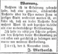 Warnung vor Verleumdung, November 1869