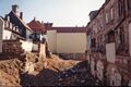 Abriss Brauerei Grüner, Baustelle, Baustelle zwischen rechts Gartenstraße und links Wasserstraße 17.3.1990