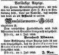 Zeitungsanzeige von <!--LINK'" 0:13-->, Juli 1853