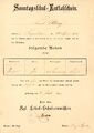 Sonntagsschul-Entlassschein aus dem Jahr 1891