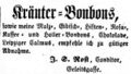 Zeitungsanzeige des Conditors J. S. Rost aus der <!--LINK'" 0:12-->, März 1860