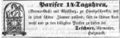 Zeitungsanzeige des Uhrmachers <!--LINK'" 0:42-->, Februar 1856
