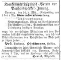 Einladung der Maurer- und Zimmergesellen durch Altgeselle Hertel, Februar 1868