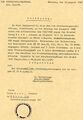 Schreiben zur juristischen Entlastung als Opfer des Nationalsozialismus, Aug. 1947