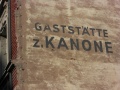 Flößaustr. 143, ehemalige Gaststätte , Schriftzug an Seitenwand, seit November 2019 durch Neubau verdeckt
