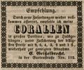 Zeitungsannonce des Juweliers <!--LINK'" 0:12-->, Oktober 1844