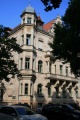 Erker des Gebäudes Hornschuchpromenade 7. Deutsche Renaissance, bezeichnet  von .